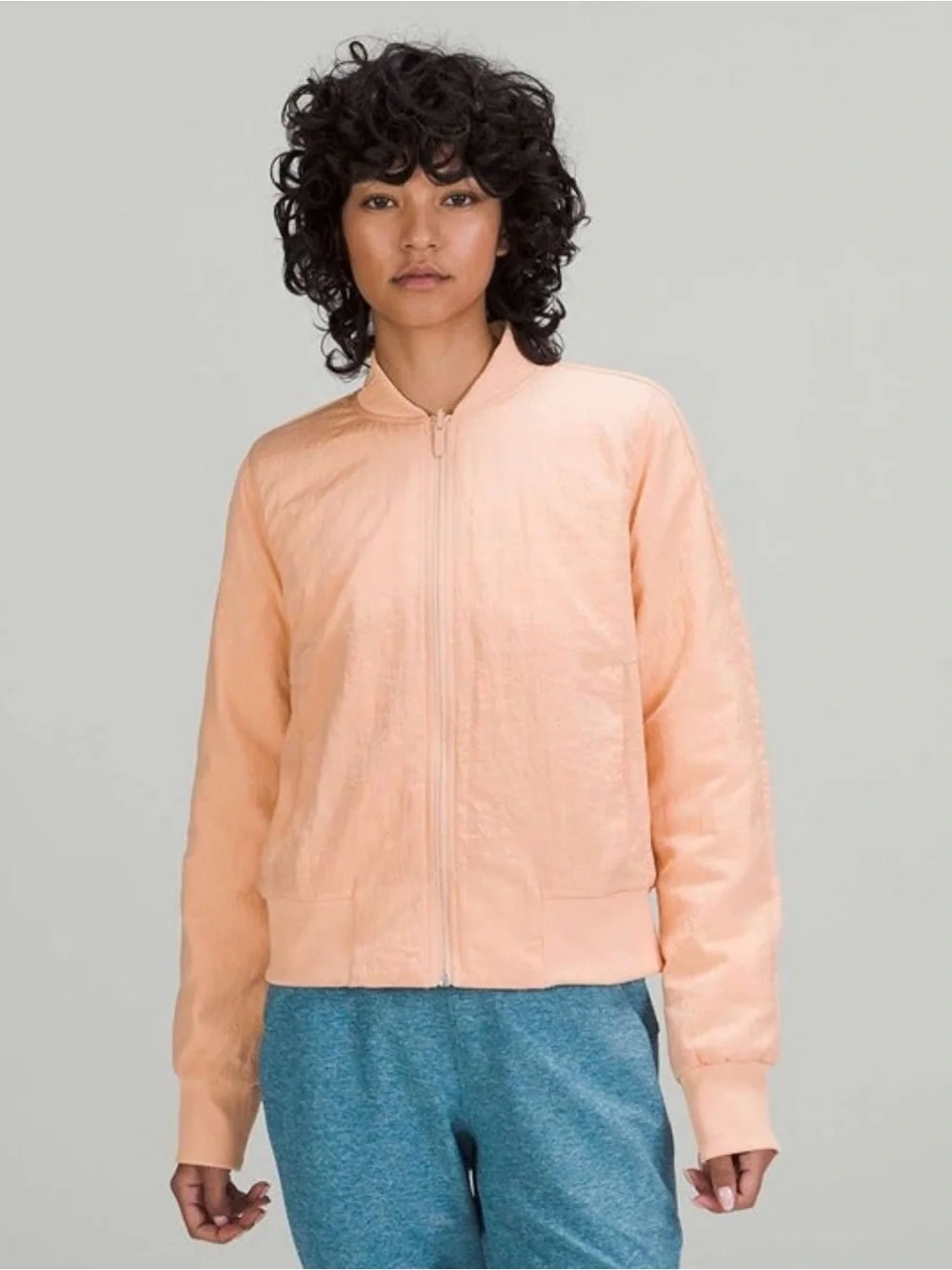 Lululemon Non-Stop Bomber REVERSIBLE Jacket Bleached Apricot Sz 2